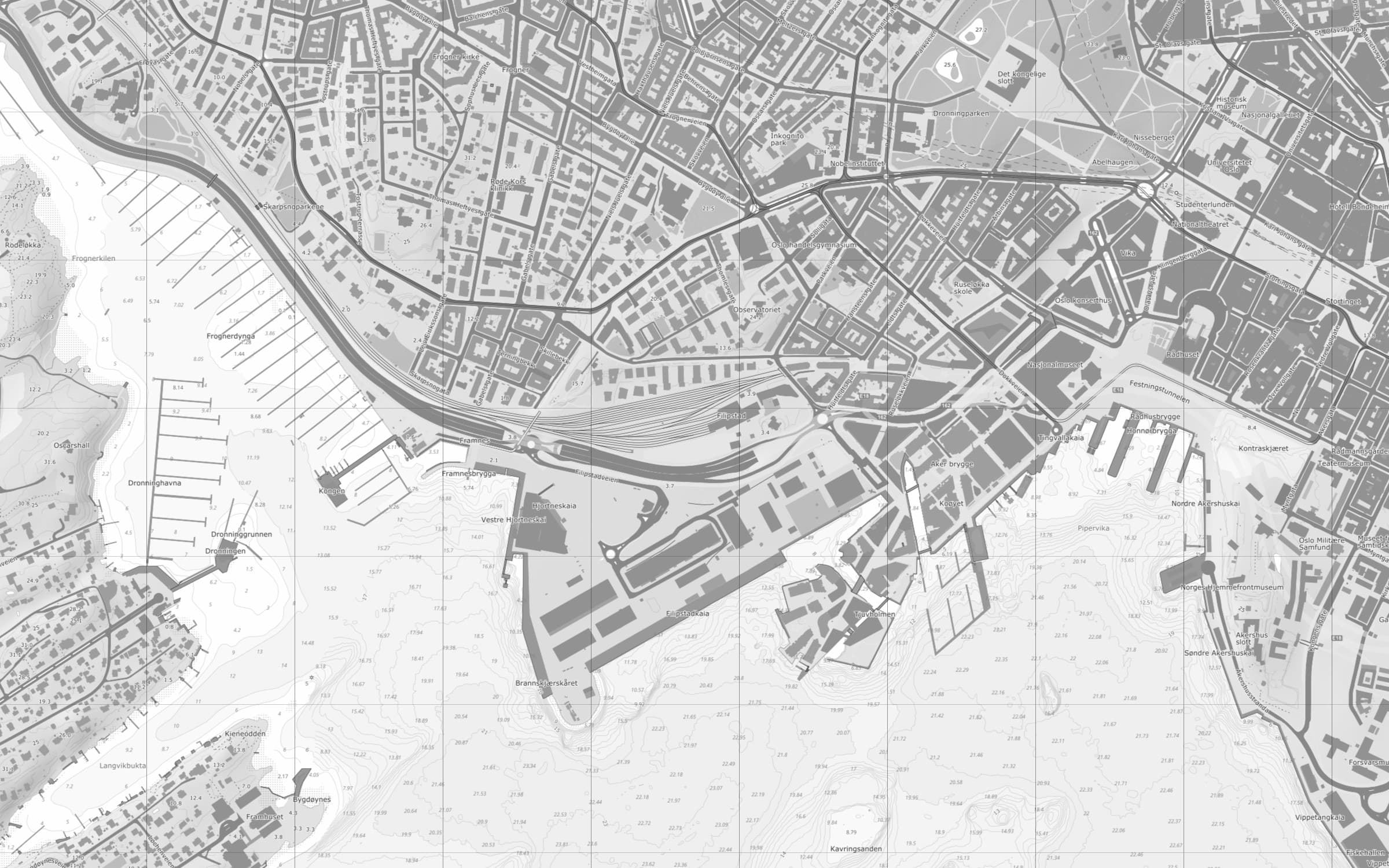 Map of the streets around Harbour Row